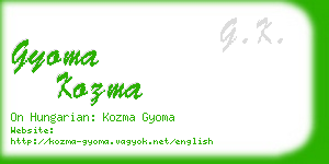 gyoma kozma business card